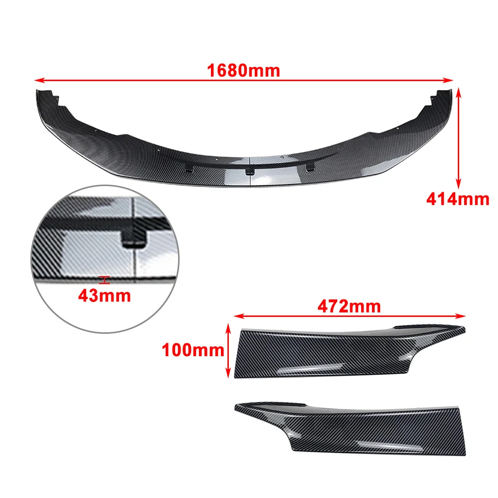 4 шт. спойлер на передний бампер автомобиля + боковой сплиттер накладка кузов