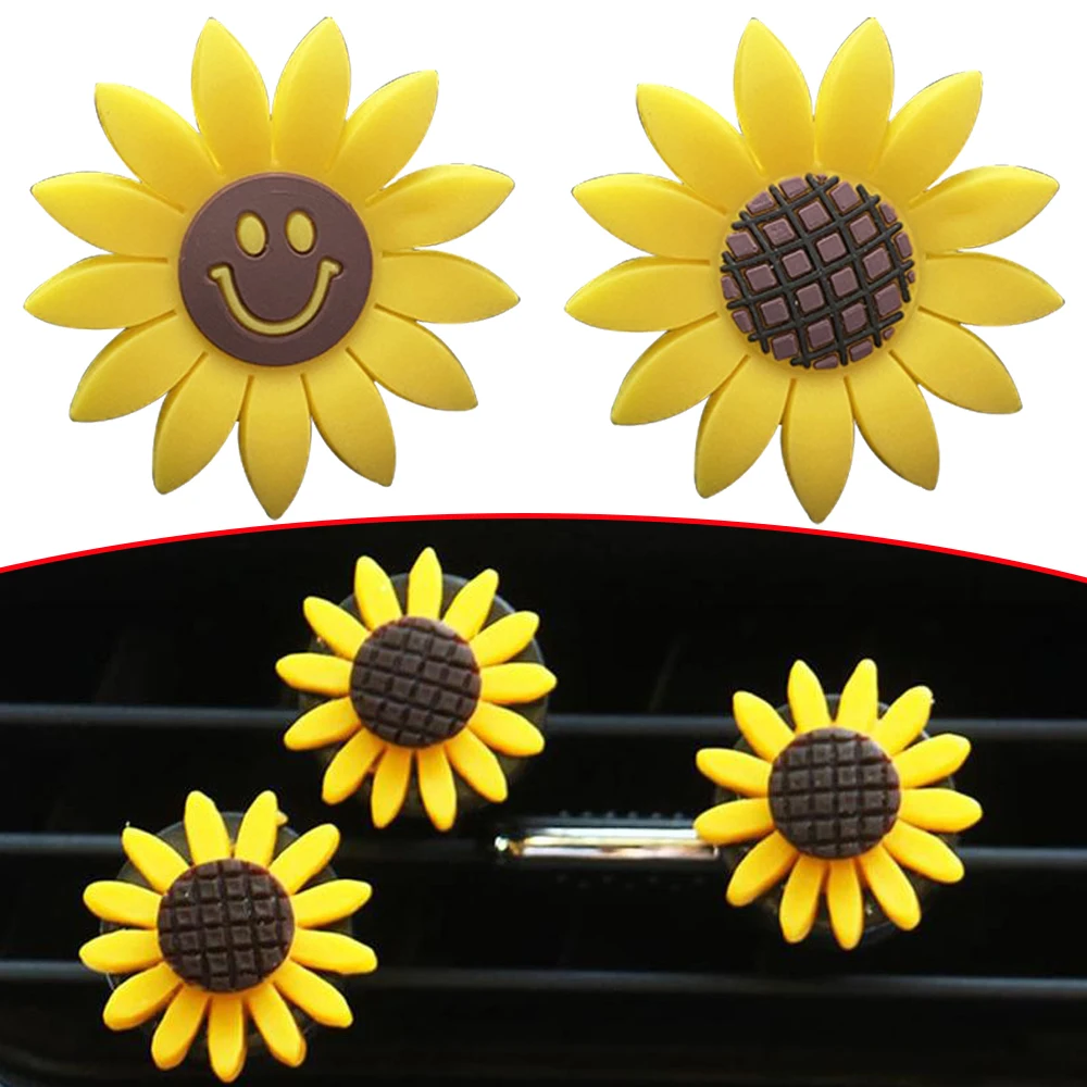 

Подсолнух автомобильный воздуховыпускной зажим для духов автомобильный Кондиционер воздуха выходное отверстие для интерьера Подсолнух д...