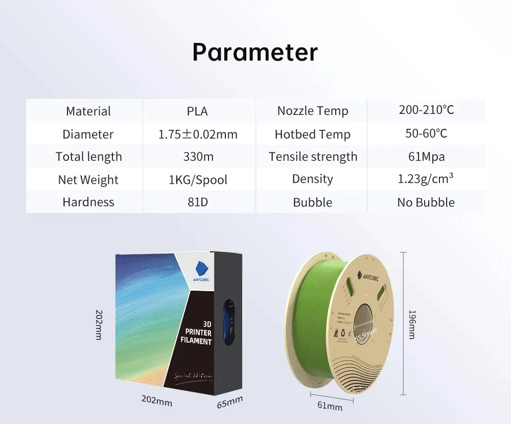 Фото ANYCUBIC 3D-принтер, филамент Pantone PLA 1,75 мм, 1 кг/рулон, пластиковый резиновый материал для FDM 3D-принтеров K3 Combo №5