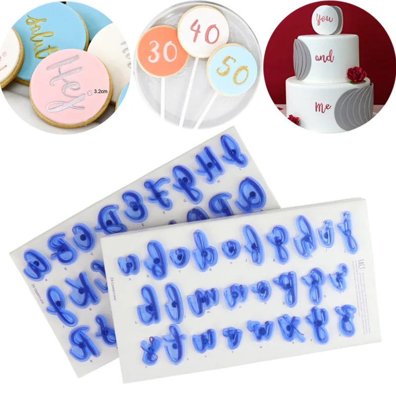 

Cake Fondant Printing Mold Plastic Alphabet Mold Cake Decoration Plastic Cutting Mold Baking Tools Cake Embosser Stamp