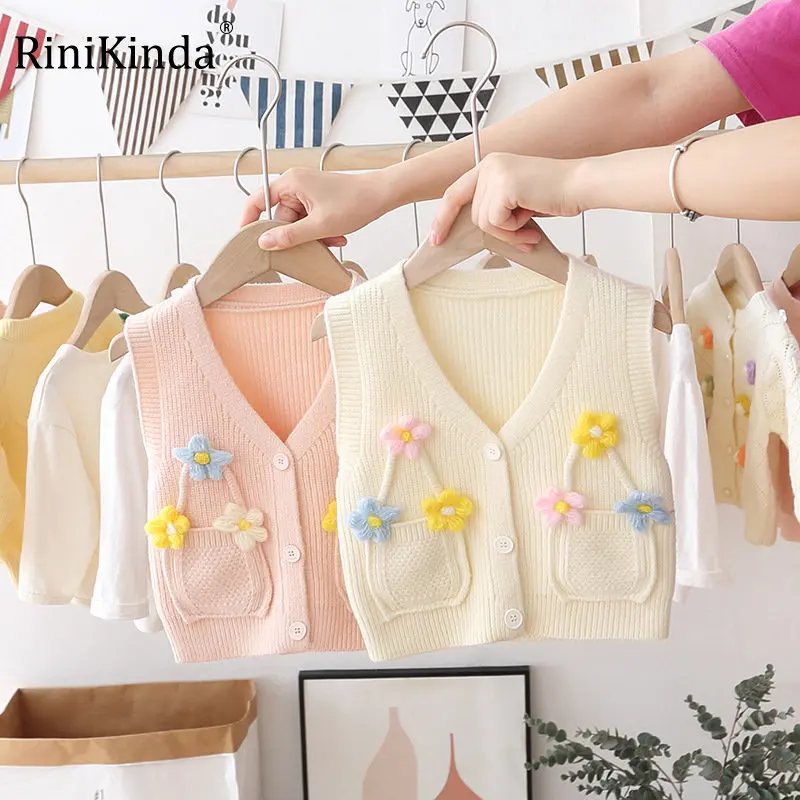 

RiniKinda Girls Vest Sleeveless Cardigan Sweater Kid Costume Baby Girl Boy Clothes Vest for Girls Toddler Clothing Kids Clothes