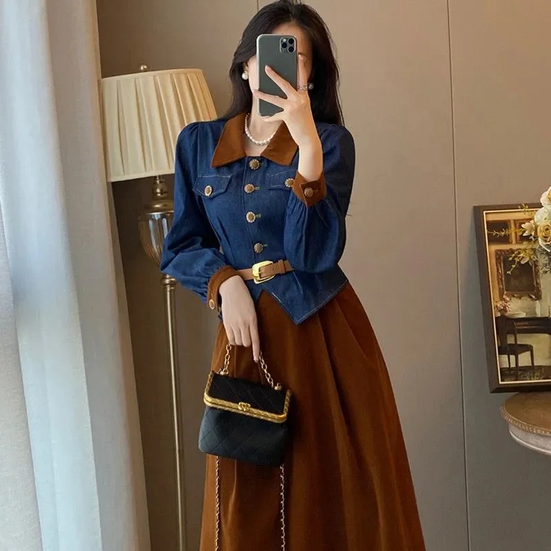 Маленькое платье в стиле ретро ароматом осень-зима 2024 высококачественная