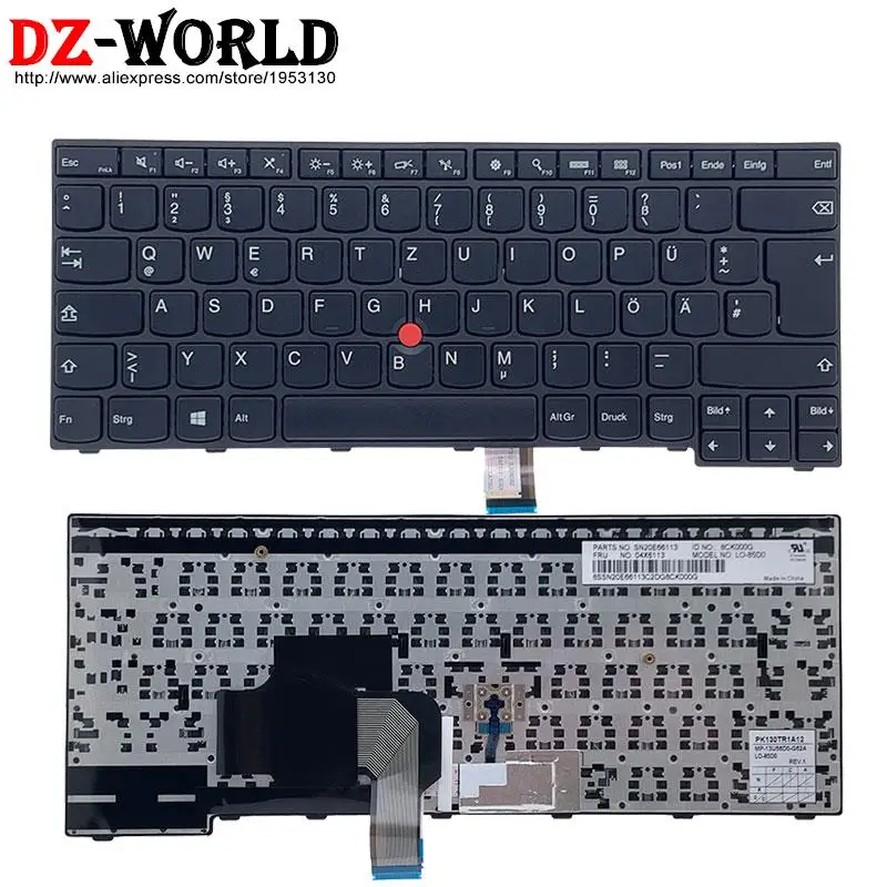 Немецкая клавиатура для ноутбука Lenovo Thinkpad E450 E450C E455 E460 E465 E470 E475 04X6113 04X6193 04X6153 01AX012