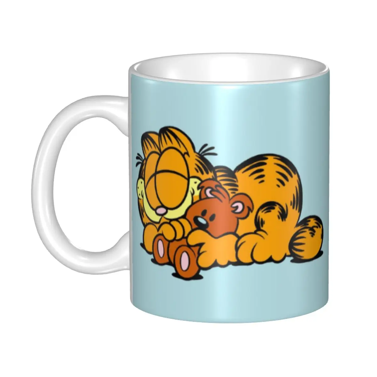 

Customized Garfieldcat And Pooky Sleeping Coffee Mugs DIY Cute Cat Ceramic Tea Milk Cups Men Women Cups
