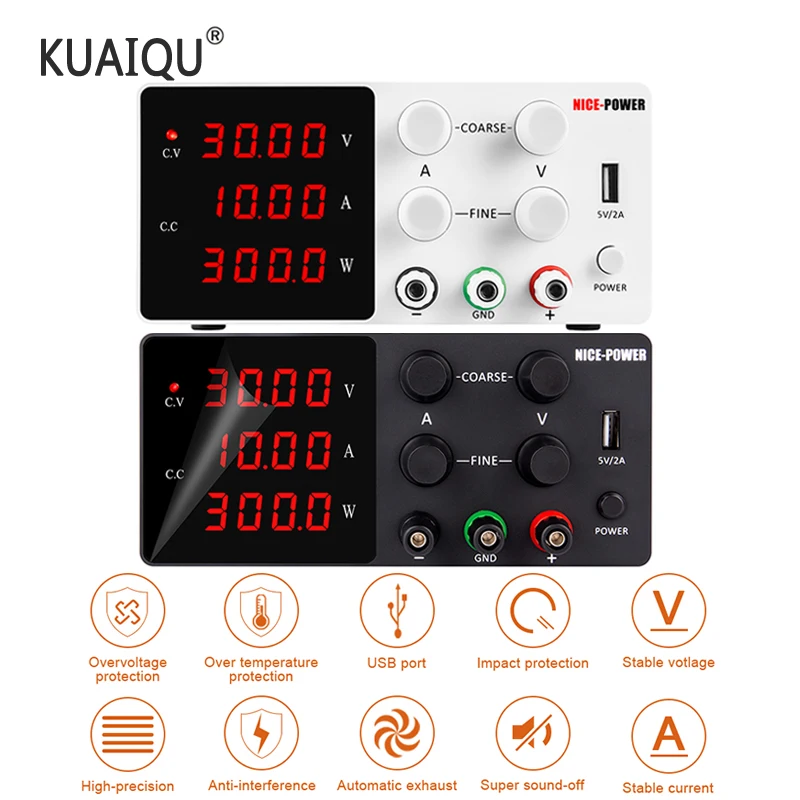 Источник питания постоянного тока, 30 в, 10 А, 60 В, 5 А, 120 В, регулируемый Рабочий стол для лабораторий, быстрая зарядка, регулятор напряжения и тока