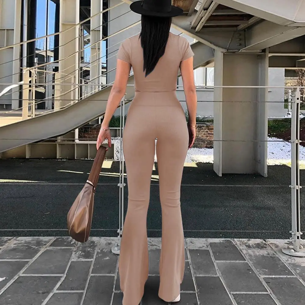 

Turtle-Neck Two-piece Women Top Skinny Pants Lady Outfit for Shopping