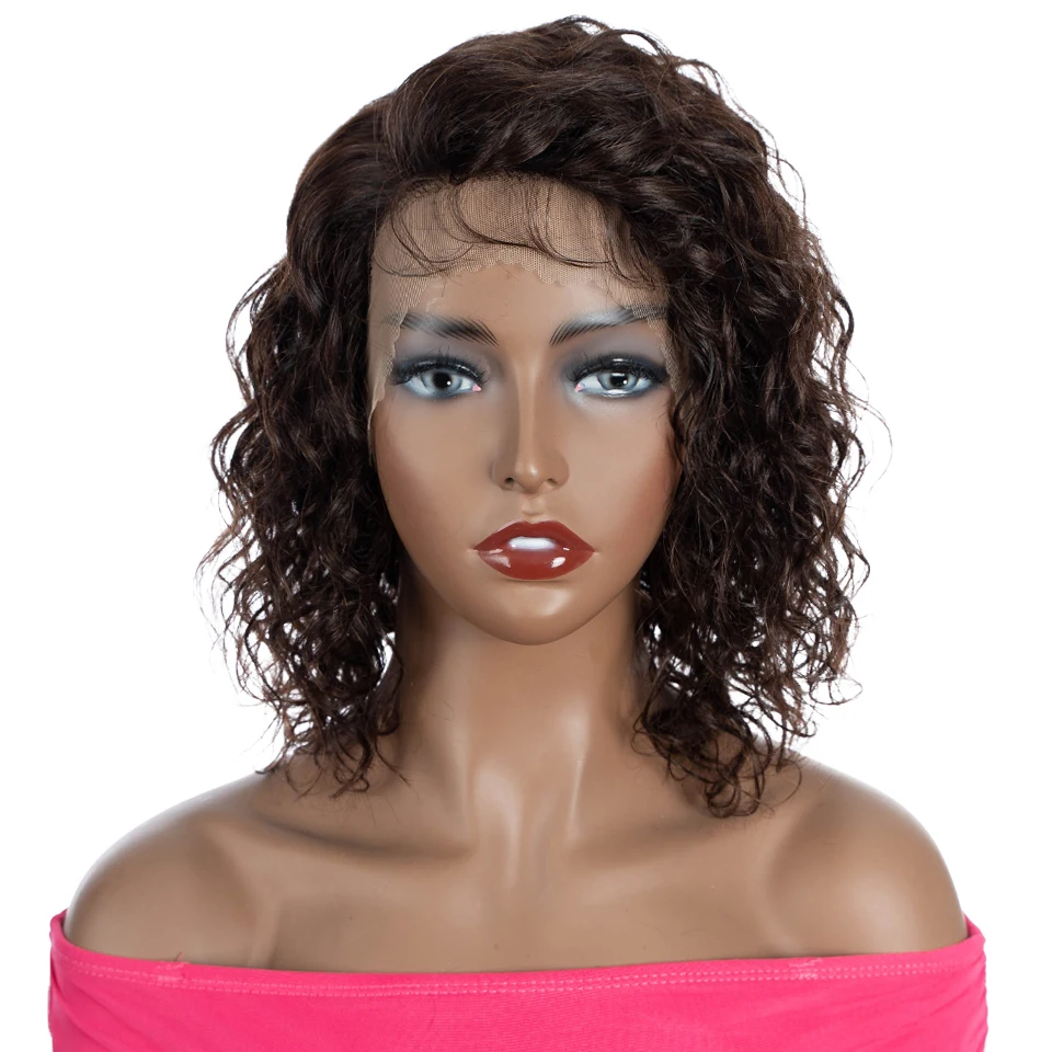 Sleek Short Curly Human Hair Wigs For Women Natural Italian Curl Remy Brazilian Hair Wigs 13X6X1 Water Wave Lace Front Wigs