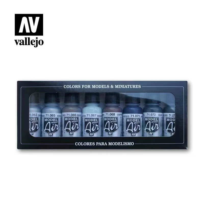 

Модель краски, моделирование пигмента AV Vallejo, испанский металлический цвет, костюм на водной основе, ручная кисть, распыление красок, пластиковая