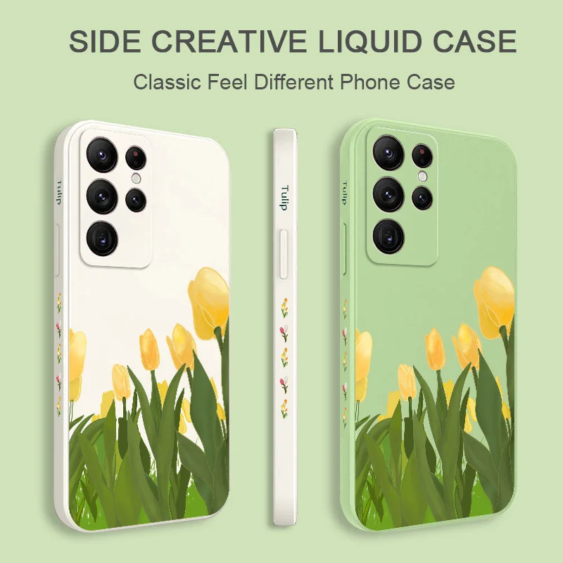 

Чехол Sunny Tulips для телефона Samsung Galaxy S23 S22 S21 S20 Ultra Plus FE S10 S9 S10E Note 20 ultra 10 9 Plus, чехол