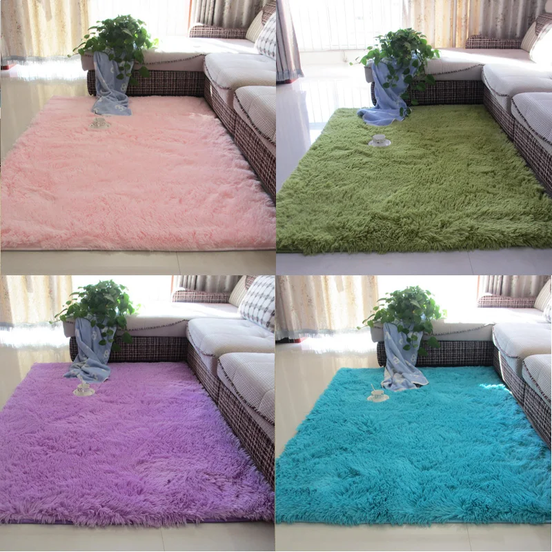 Cute rectangular plush floor rug Nordic white living room carpet coffee table cushion room bedroom floor mat bedside blanket