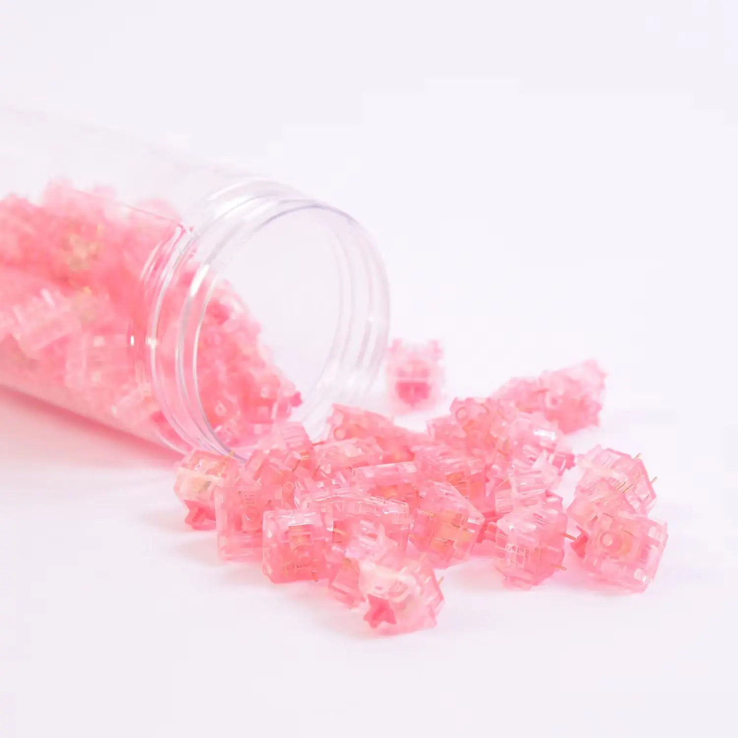 [В наличии] KTT клубничный переключатель, механическая клавиатура с линейным содержимым 45g, 3-контактный прозрачный ПК RGB, золотая пластина, весна GK61 Anne Pro2