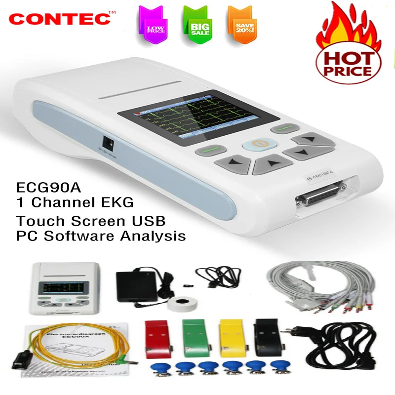 CONTEC 12-Channel ECG/EKG Machine Electrocardiograph PC software Touch Screen ECG90A |