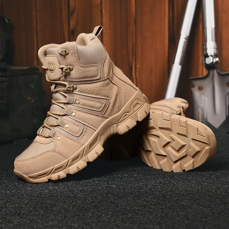 

Мужские ботинки в стиле милитари, Нескользящие армейские боевые ботинки, модная обувь, брендовые тактические ботинки для тренировок, 2023