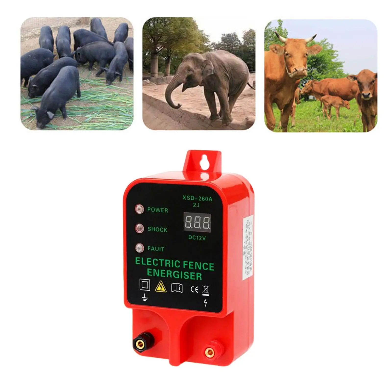 Electronic Fence AU Adapter High Decibel Alarm High Voltage Pulse Controller Dog Poultry Fence Portable for Agricultural Fencing