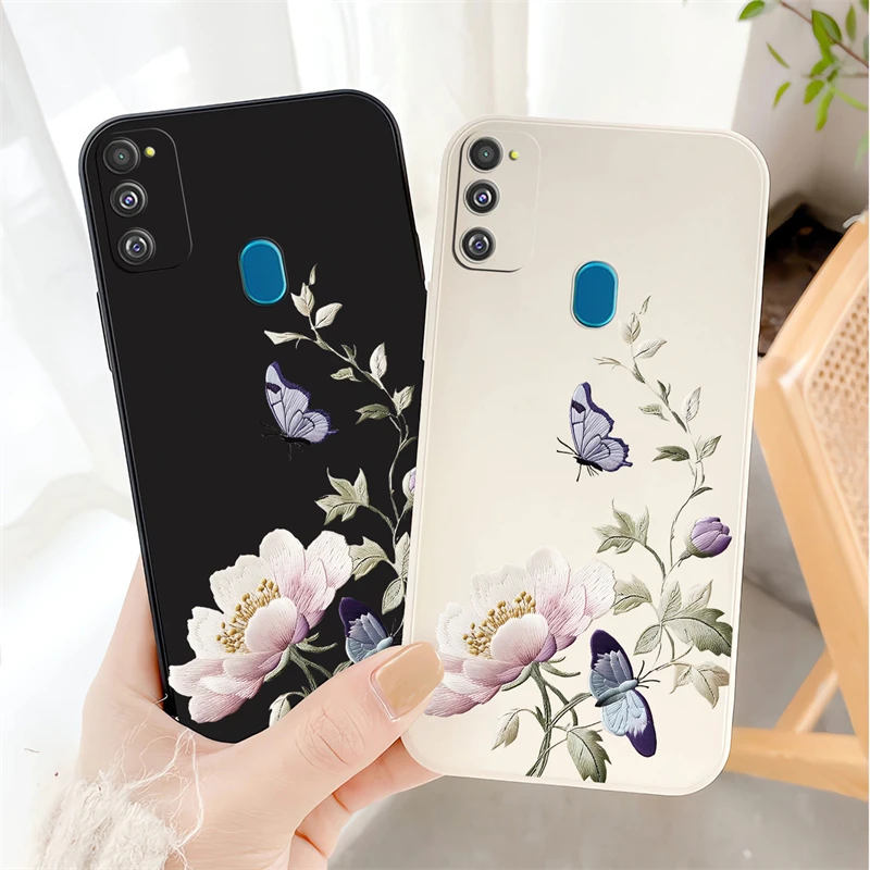 Винтажный чехол для телефона с розовыми цветами Samsung Galaxy M53 M33 M02S M10 M11 M12 M22 M42 M80S J7Prime