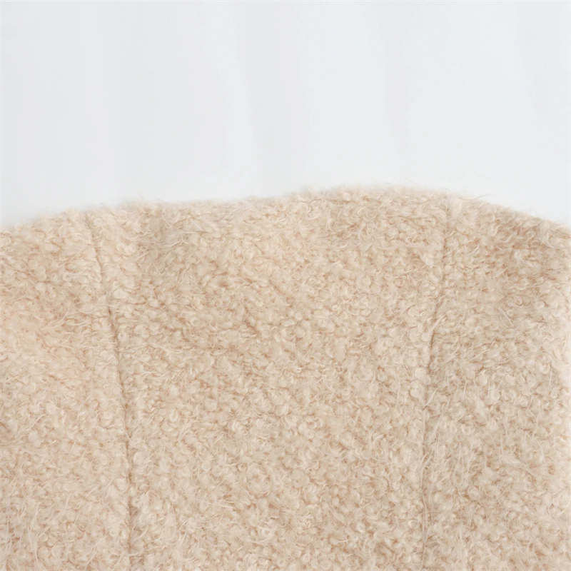 KEYANKETIAN 2025 новый женский корсет с махровой текстурой без бретелек укороченный топ