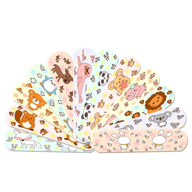 100/120 Teile/paket Wasserdicht Atmungsaktiv Niedlichen Cartoon Pflaster Hämostase Klebe Bandagen Erste Hilfe Notfall Kit Für Kinder – Detail 2