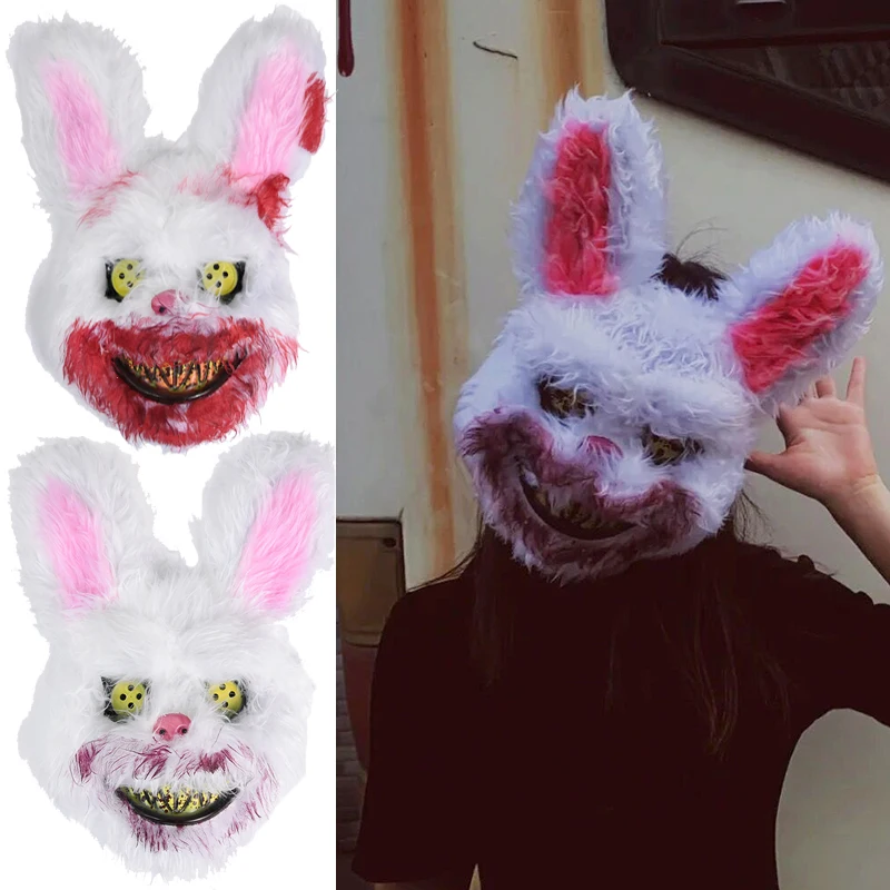 Маска для косплея кровавого кролика украшения Хэллоуина страшная ужасная маска