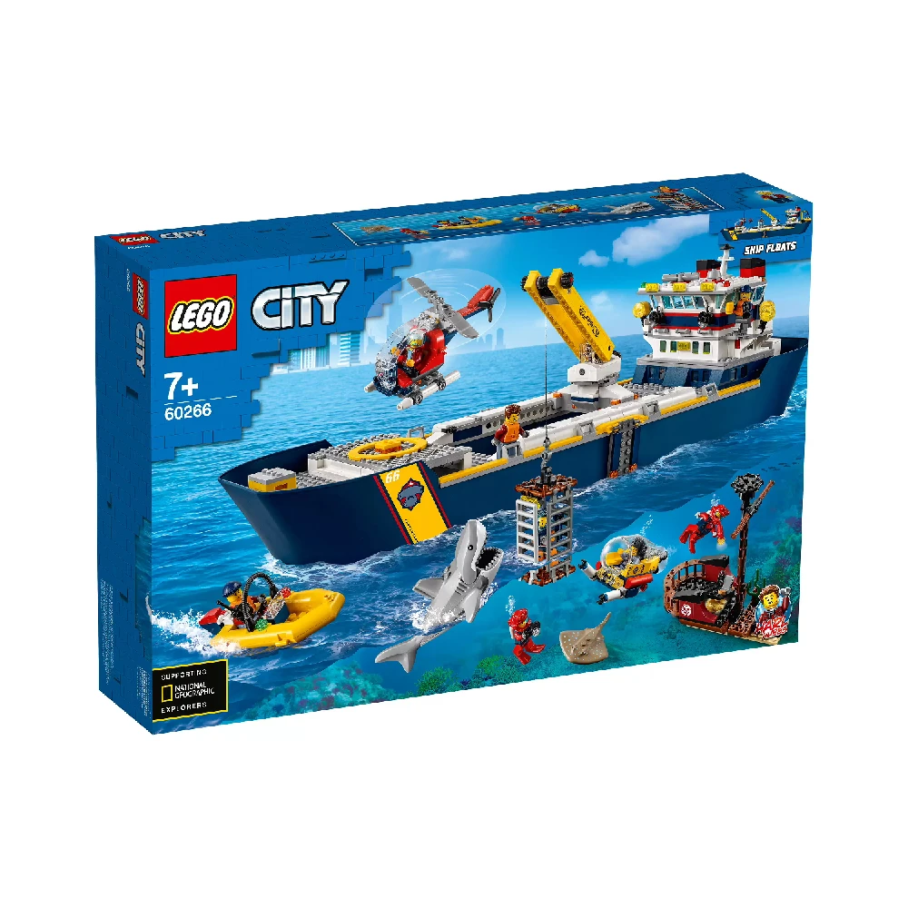 Конструктор LEGO City (Сити) 60266 Океан: Исследовательское судно 7+ | Игрушки и хобби