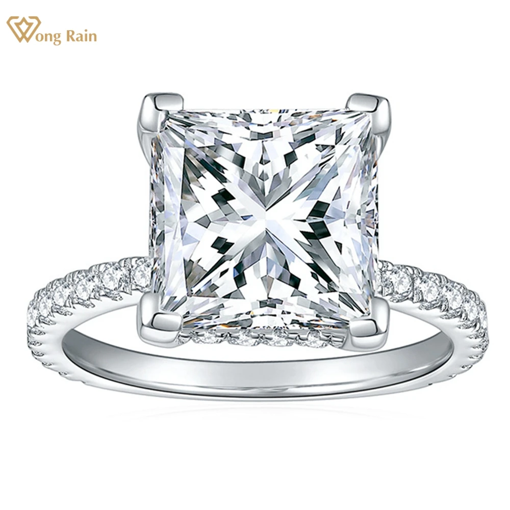 Wong Rain 100% Серебро 925 пробы 3EX VVS1 D цвет 9 5 мм принцесса вырезанные бриллианты