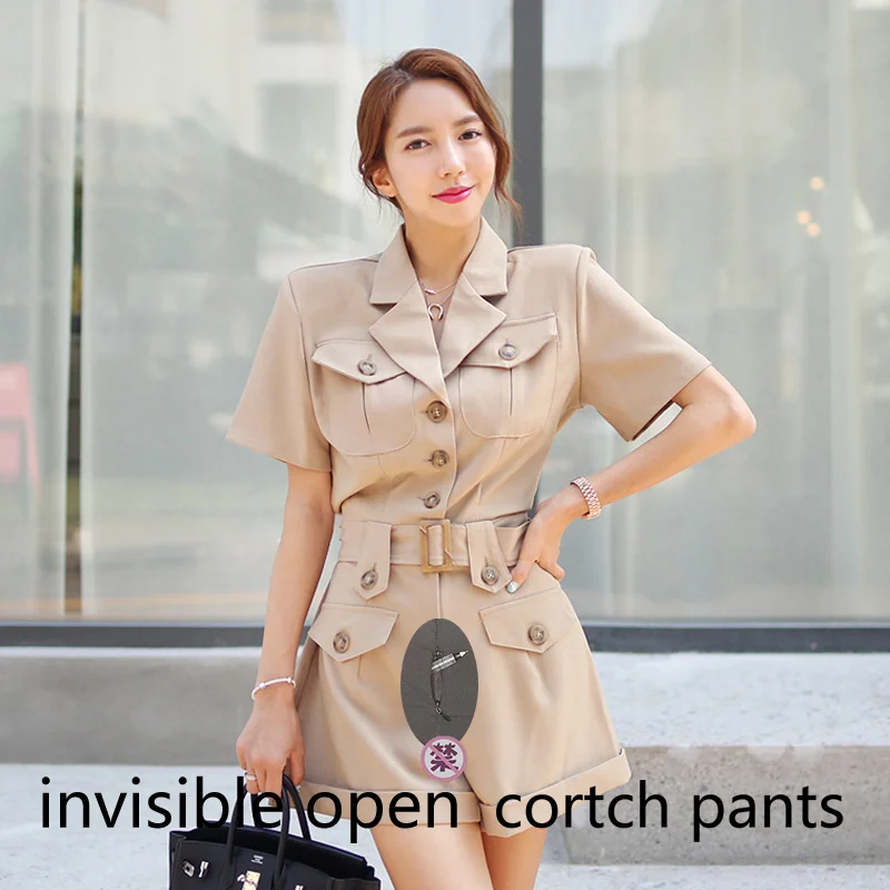

2020 Summer Slim, High Waist, Lightly Cooked Suit Collar, Slim and Sexy Jumpsuit Women Clothing Women Jumpsuits Rompers