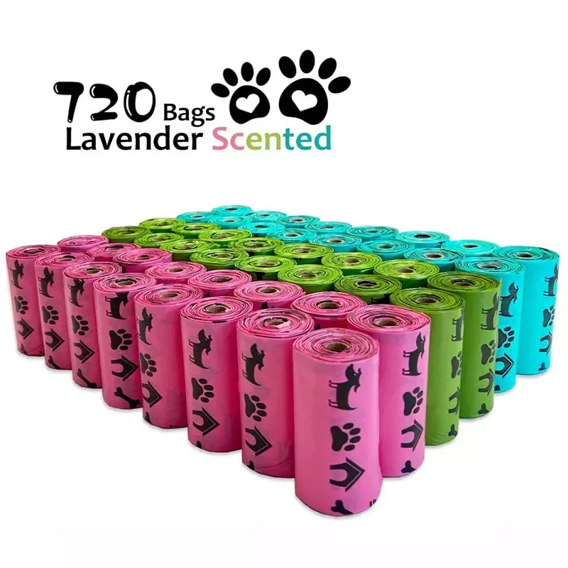 

Pet N Pet Biodegradable Dog Poop Bags Earth-Friendly Firm 720/270 Counts 3 Colors Lavender Scented Garbage Bag for Dog Product
