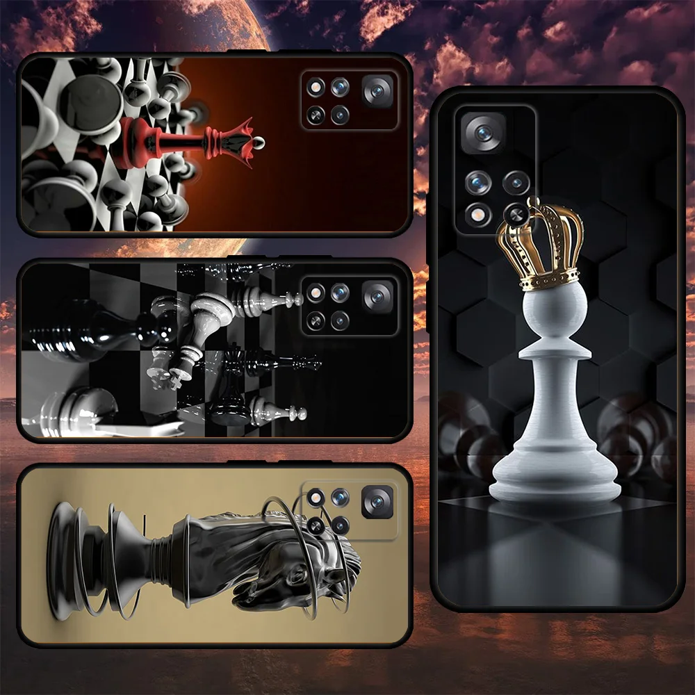 

Soft Protective Bumper Case For Xiaomi Redmi Note 11 10 12 Pro 9S 9 10S 8 7 8T K40 9A 9C 9T Phone Cover Chess Board