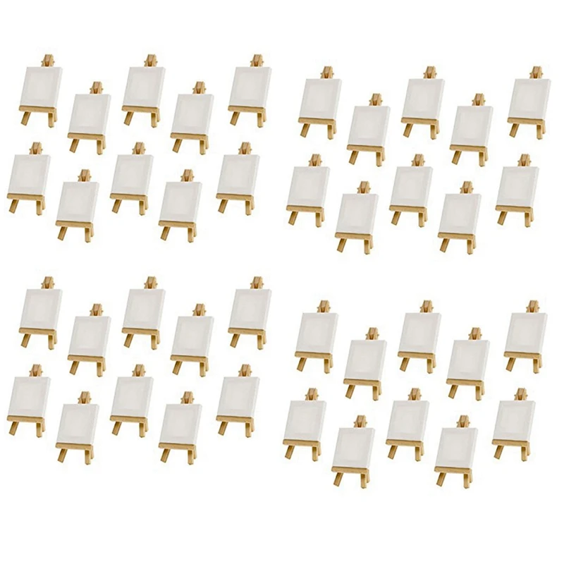 

40 комплектов, мини-мольберт с холстом 8x8 см