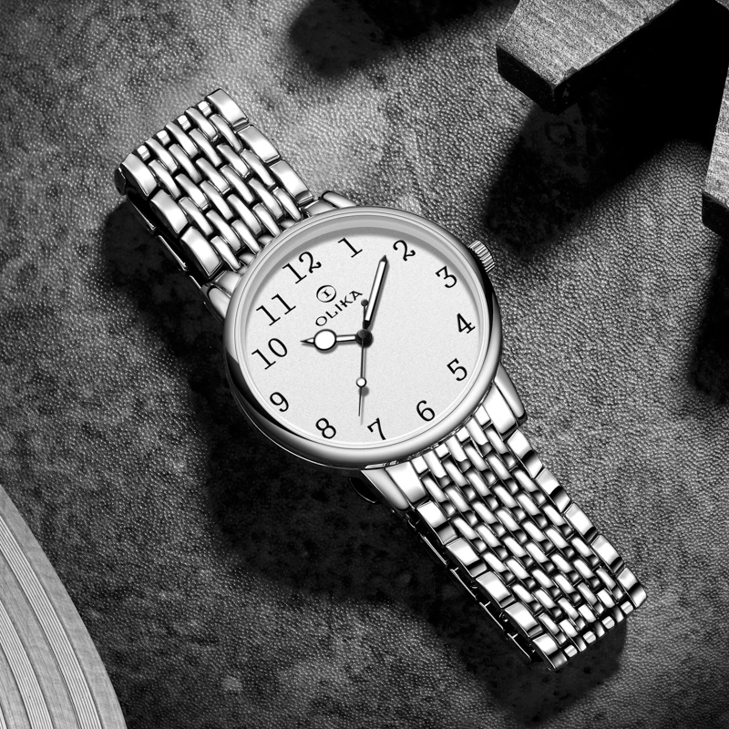 2023 OLIKA Luxury Stainless Steel Couple Watches Fashion Quartz Watch for Men and Woman Lover's Wristwatch Relogio Masculino