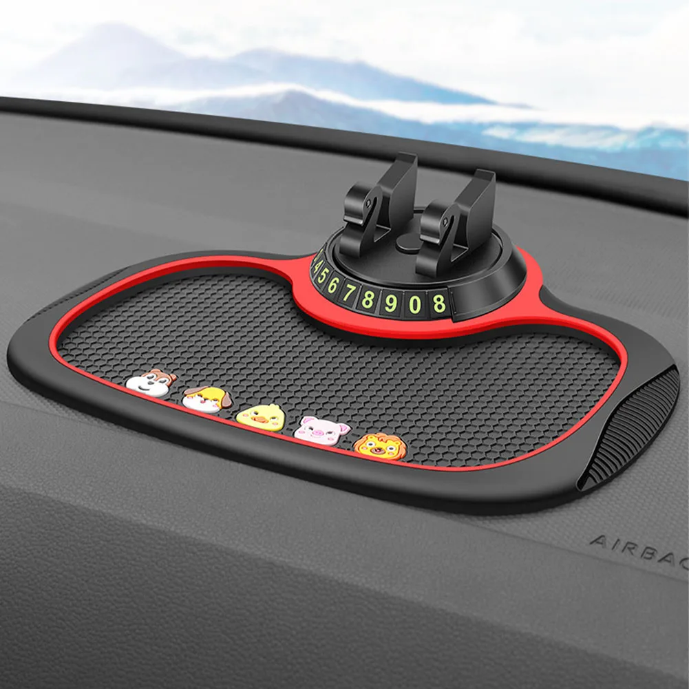 Car Anti-Slip Mat 4 In 1 Auto Phone Holder Non Slip Sticky Anti Slide Dash Mount Parking Number Card Pad Gadget | Автомобили и