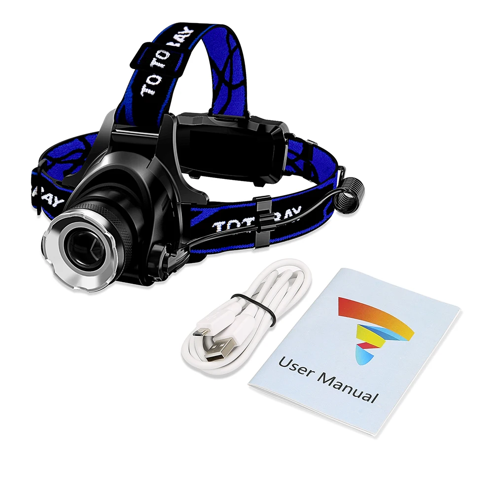 

LED Headlights Powerful USB Rechargeable Headlamp18650 Outdoor Fishing Bicycle Camping Hiking Rotate Torch Portable Flashlight