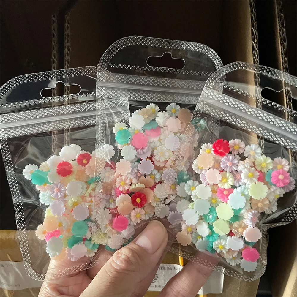 100 шт. 3D акриловые подвески для ногтей с цветами разных размеров цветочные