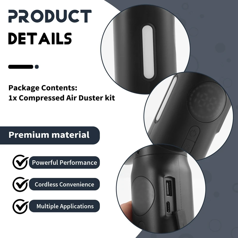 Портативный пылесос со сжатым воздухом 6000 мАч