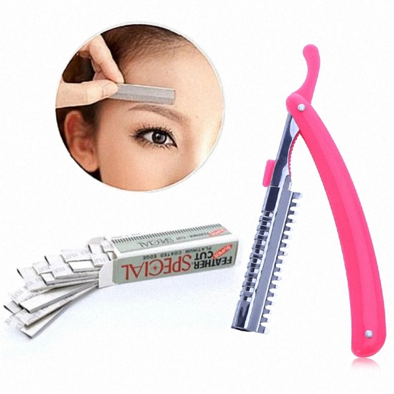 

2020 новинка 100 шт./комплект Бритва для бровей Триммер лезвия нож для лица лезвия для удаления волос инструмент для формирования профессиональные инструменты для макияжа