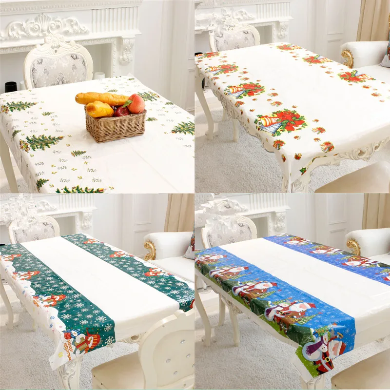 

Новинка 2023, пластиковая прямоугольная скатерть с надписью "Merry Christmas", чехлы для кухонного обеденного стола, рождественские украшения, Новогоднее украшение