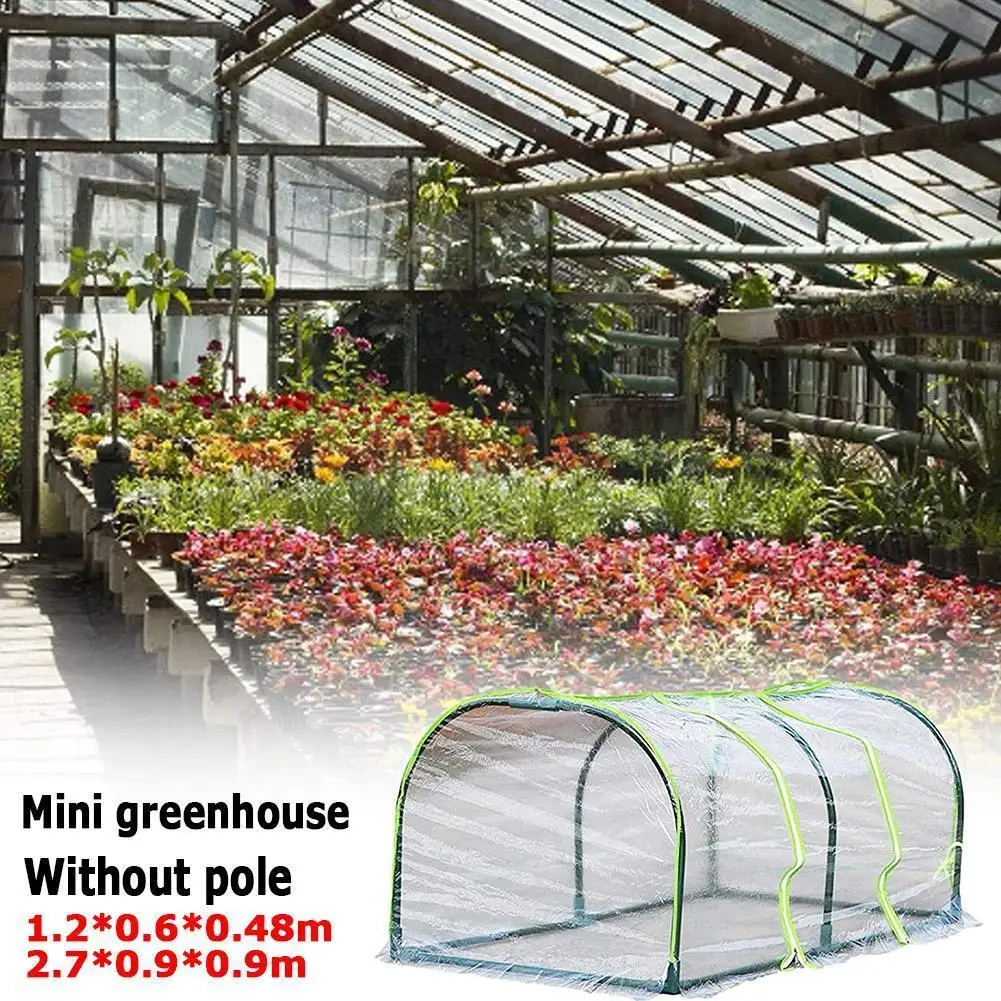 

1.2m Portable Home Tunnel Greenhouse Mobile Mini Greenhouse Cover Plant Greenhouse Insulation Pole Ventilated Cold Without Z1t6