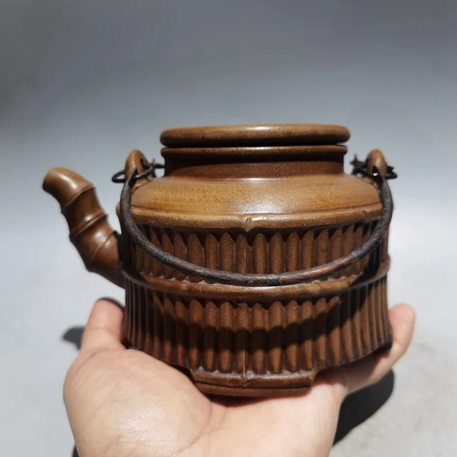 

Chinese Yixing Purple Clay Teapots Duan Mud Handmade A Bundle Of Bamboo Tea Set Hua Fengxiang 480ml