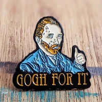 van goth for it self portrait brooch metal badge lapel pin jacket jeans fashion jewelry accessories gift