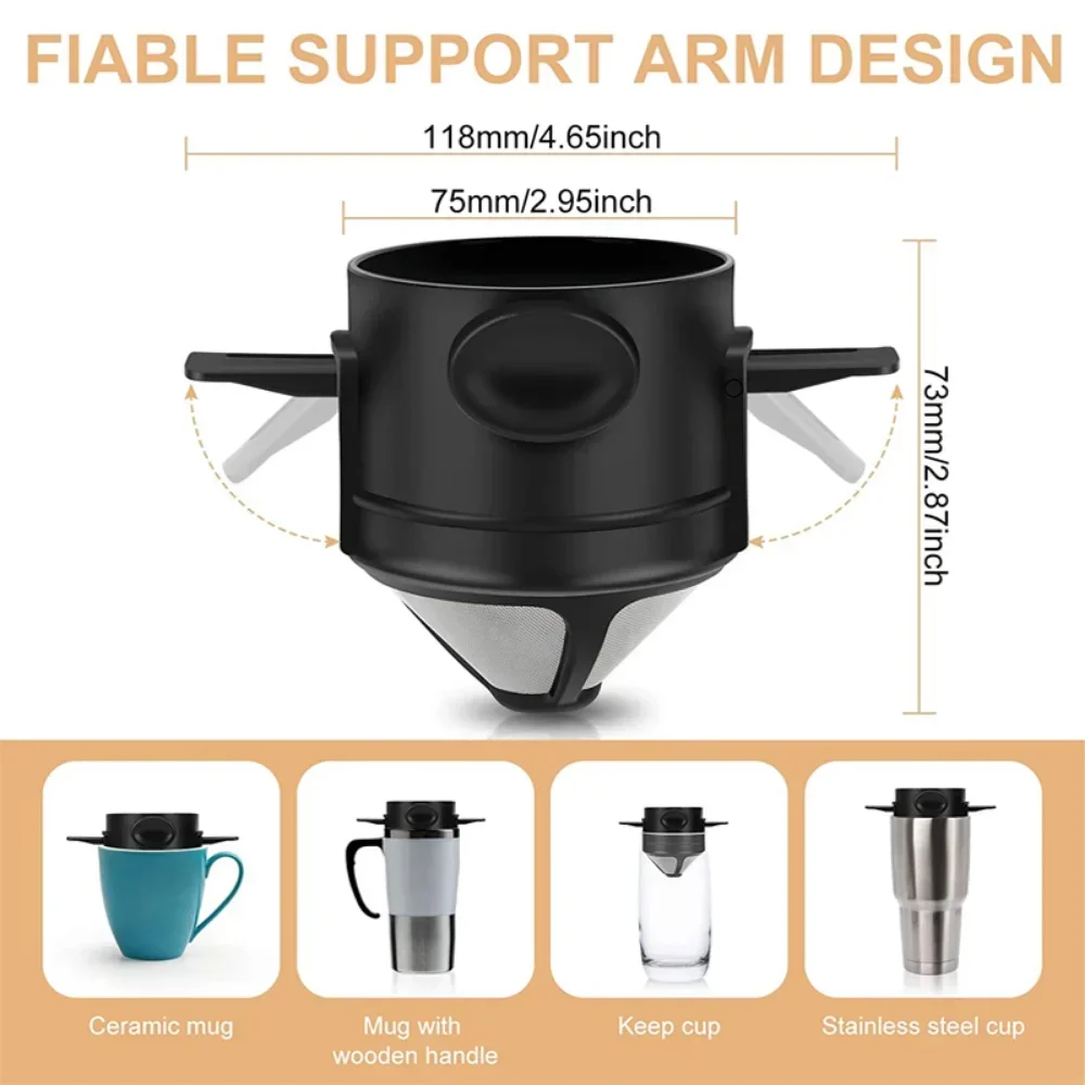 Многоразовый фильтр для кофе портативная кофеварка эспрессо из нержавеющей
