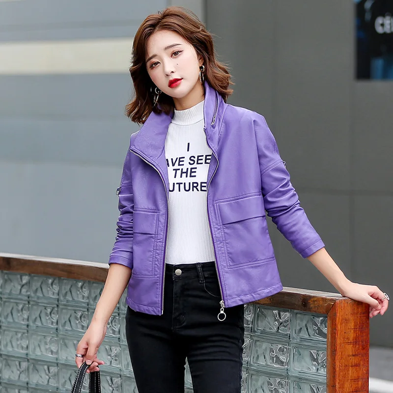 New Women Hidden Hooded Leather Jacket Autumn Winter Cool Trendy BF Style Loose Sheepskin Jacket Casual Short Split Leather Coat