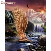 gatyztory angel paint by numbers kits on canvas figure diy frameless 60x75cm oil painting by numbers scenery hand painting gift