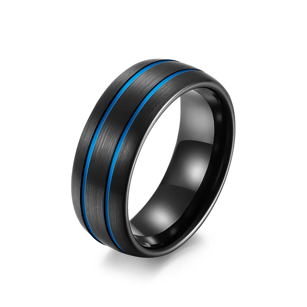 

8mm Tungsten Carbide Men's Two Color Brushed Ring Jewelry Wedding Gift
