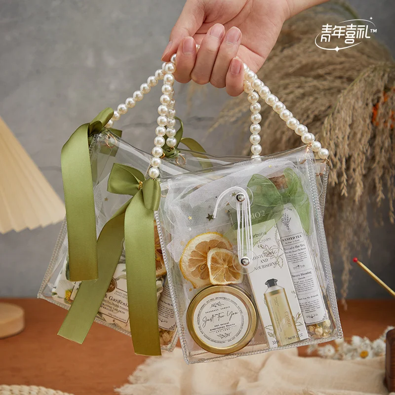 

10pcs wholesale gift distribution PVC transparent gift handbag Ramadan distribution candy gift box baby shower holiday gift