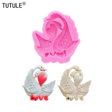 DIY Swan couple shape Silicone Molds Sugarcraft dessert Candy Chocolate Fondant Cake Decorating Tools Swan Resin Clay Soap Mould