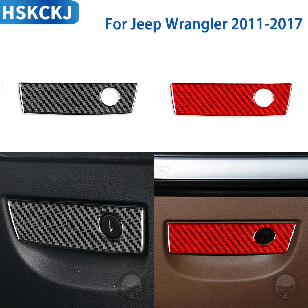 

Аксессуары для Jeep Wrangler 2011-2017, автомобильный Съемник перчаточной коробки из углеродного волокна с отверстием для ключей, декоративная наклейка