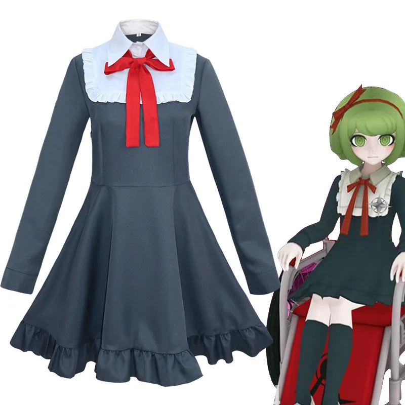 

Danganronpa Cosplay Monaka Cosplay Costume Monaca Towa Wig Dress Set Dangan Ronpa Women Uniform Girl Dress Halloween