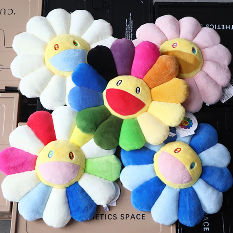 

New SunFlower Cushion Japan Rainbow Sunflower Plush Cushion High Quality Cute Toy Home Sofa Decor Birthday Gift for Friend