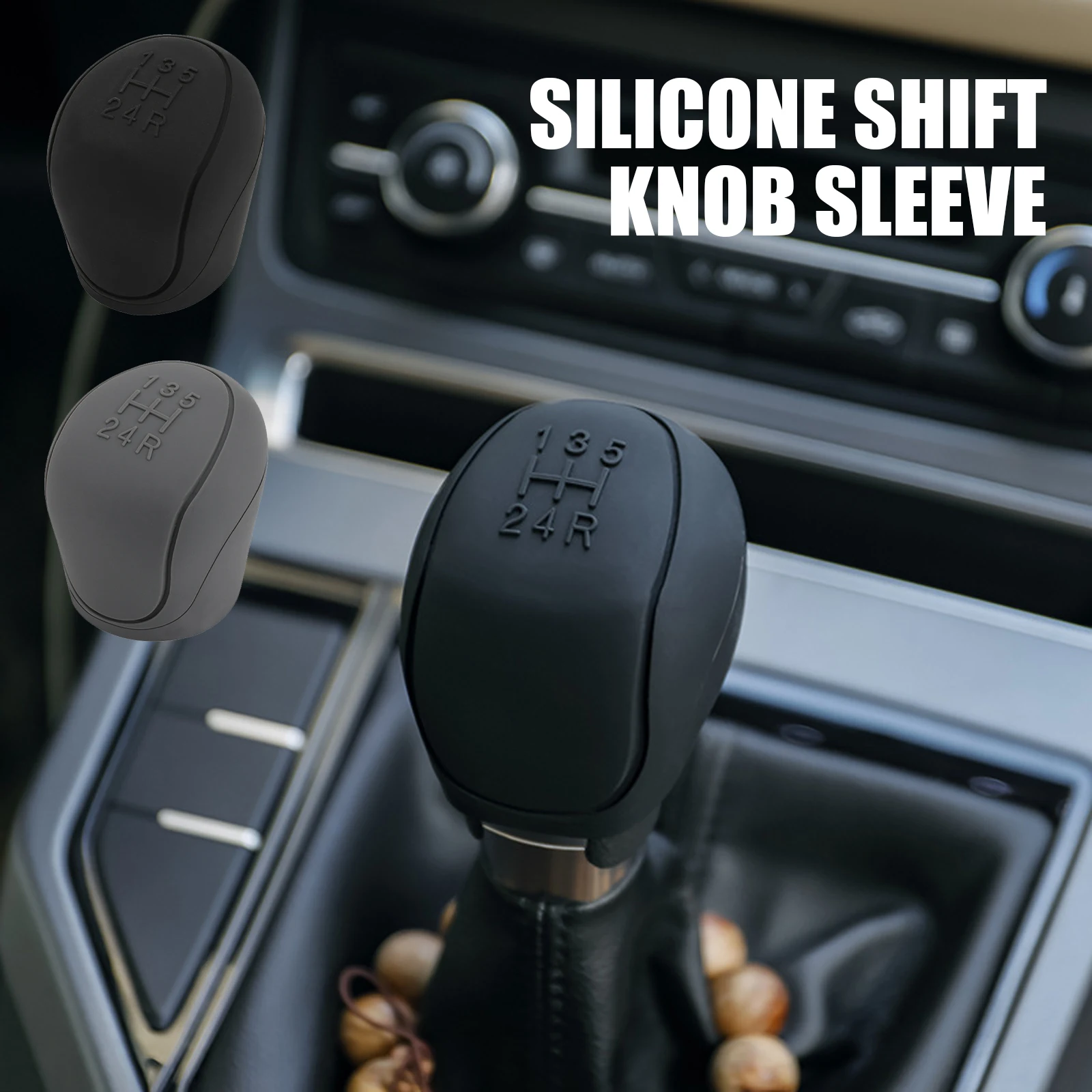 

Silicone Car Gear Head Shift Knob Cover Gear Shift Non Slip Grip Handle Case Automobiles Gear Shift Collars Interior Accessories
