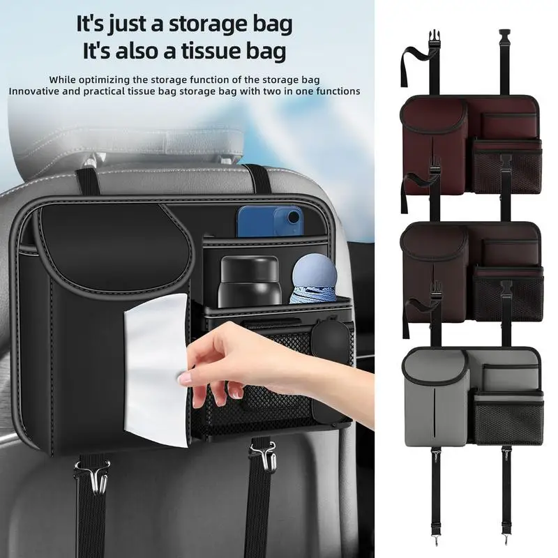 

Car Seat Back Organizer Multi Pocket Seat Back Protector Large Capacity Auto Storage Pocket Holder Interior Travel Accessories