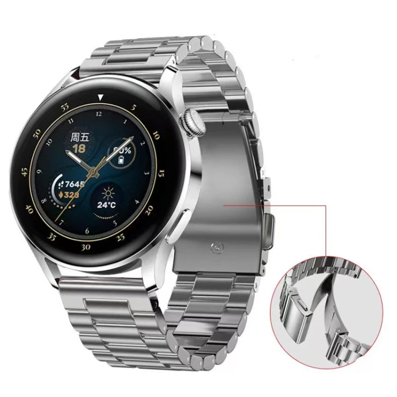 22mm/20mm/18mm Titanium alloy strap For Samsung Galaxy watch 3 Huawei watch GT2 Stainless steel bracelet band for Amazfit GTR